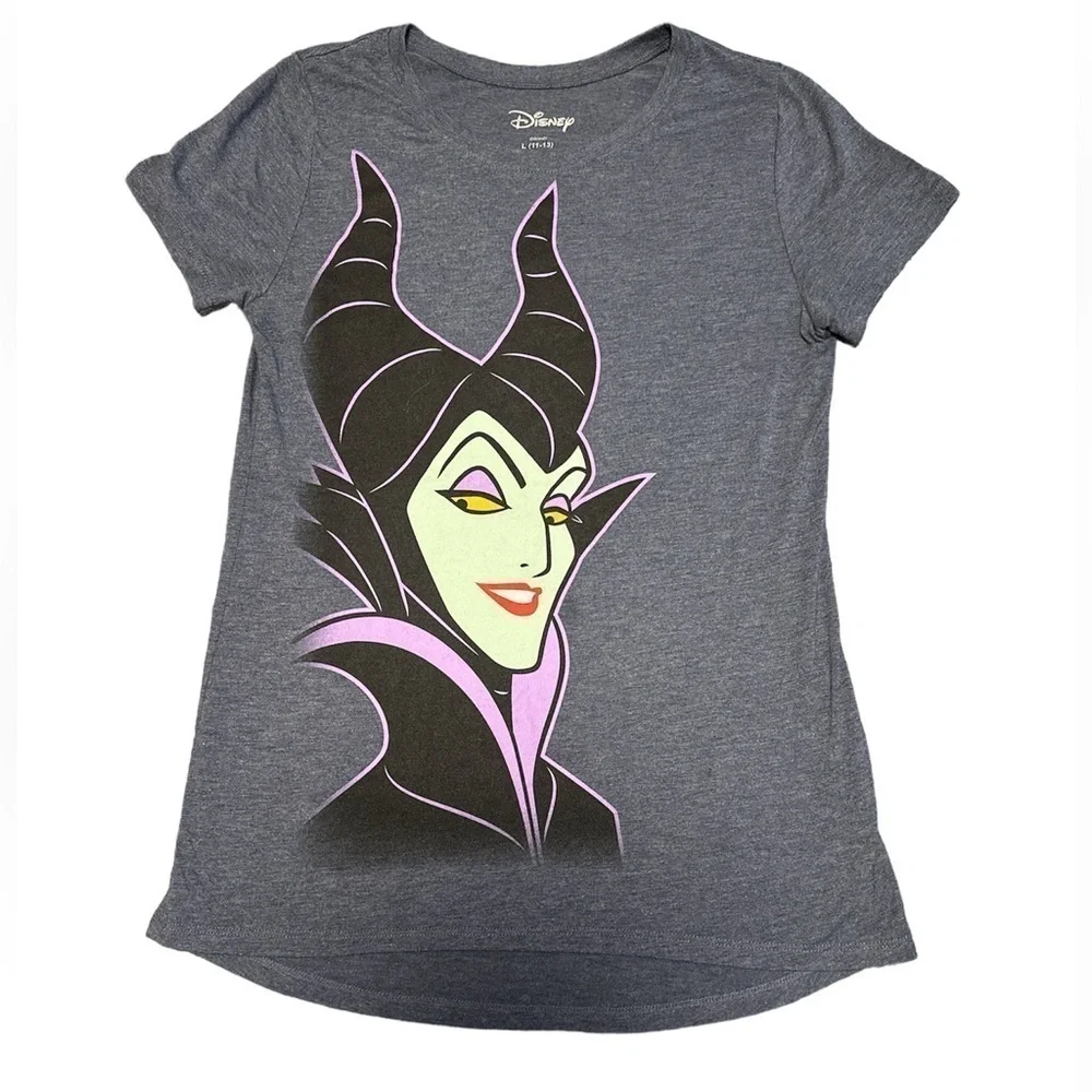 Disney Junior's Maleficent Mistress Of Evil Hi-Low Hem T-Shirt Size L (11-13)